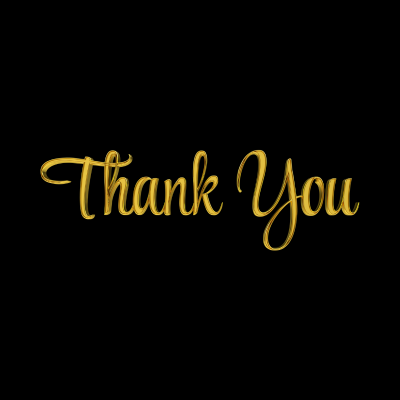 Elegant golden 'Thank You' text