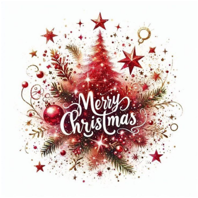 Festive Christmas decorations and greetings.