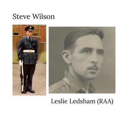 Two historical military portraits displayed. Left is Steve Wilson in RAF and Leslie Ledsham in RAA