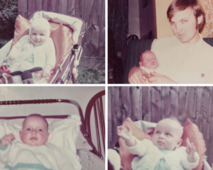Vintage family photos of infants.
